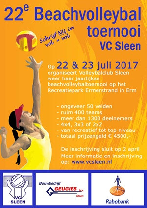 Inschrijving beachvolleybaltoernooi geopend