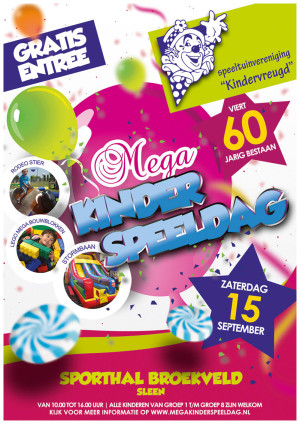 Mega kinderspeeldag op 15 september in Sleen