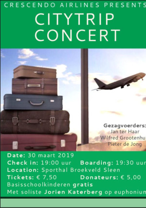 Crescendo geeft Citytrip concert op 30 maart