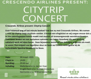 Citytripconcert Crescendo op 30 maart