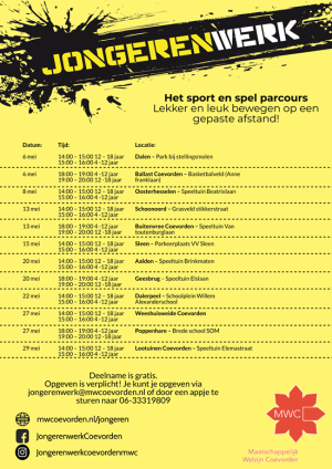 Sport- en spelparcours op 15 mei in Sleen