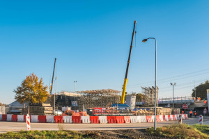 Plaatsing viaduct bij Knooppunt Emmen-West