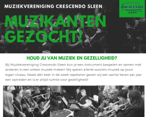 Muziekvereniging zoekt nieuwe leden