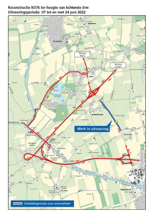 N376 bij Achterste Erm in juni dicht (update)