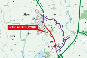 N376 tussen Erm en Sleen in oktober dicht