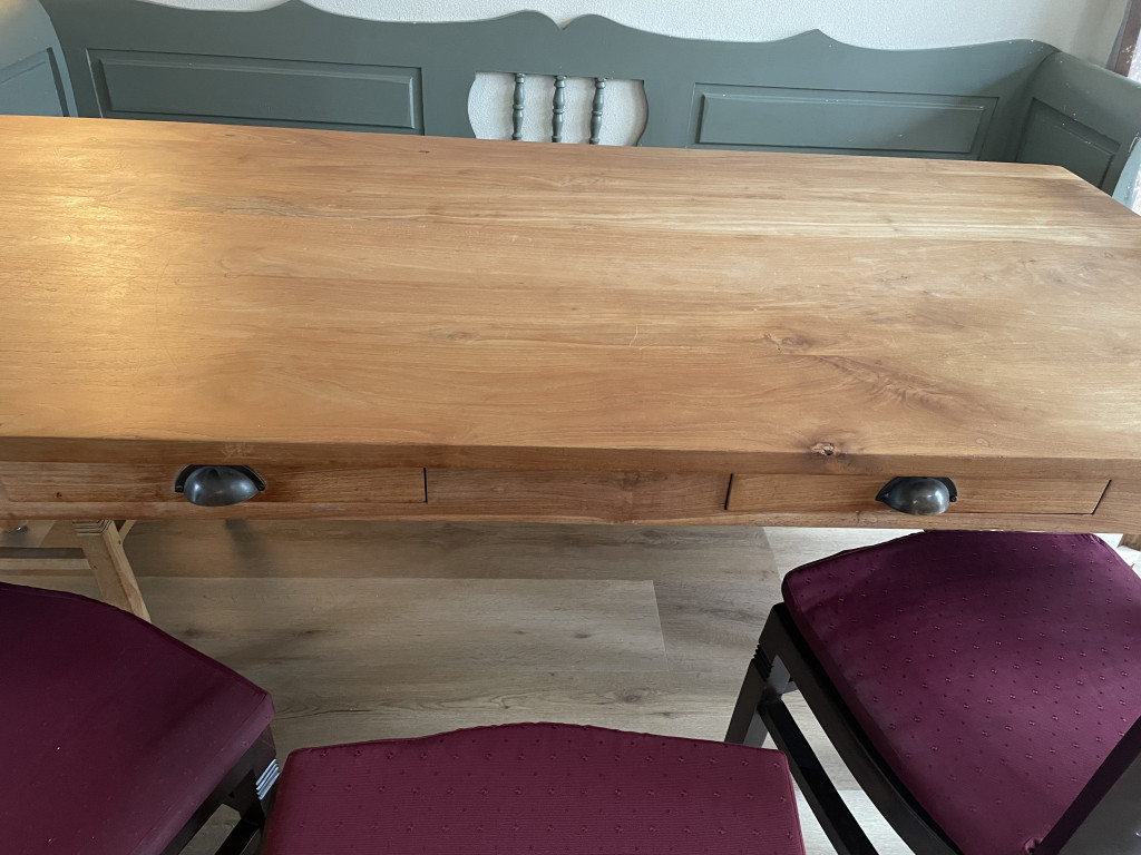 Teakhouten eethoek . 2.00x1.00.