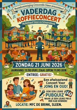 Vaderdag koffieconcert op 21 juni in Sleen