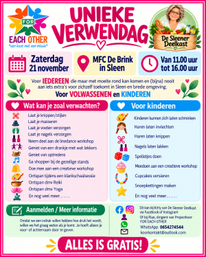 Gratis verwendag in Sleen voor minima