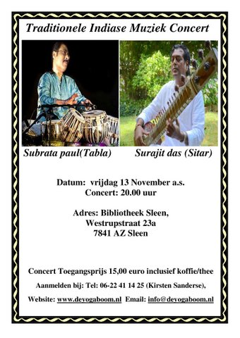 Indiase Muziek Concert flyer