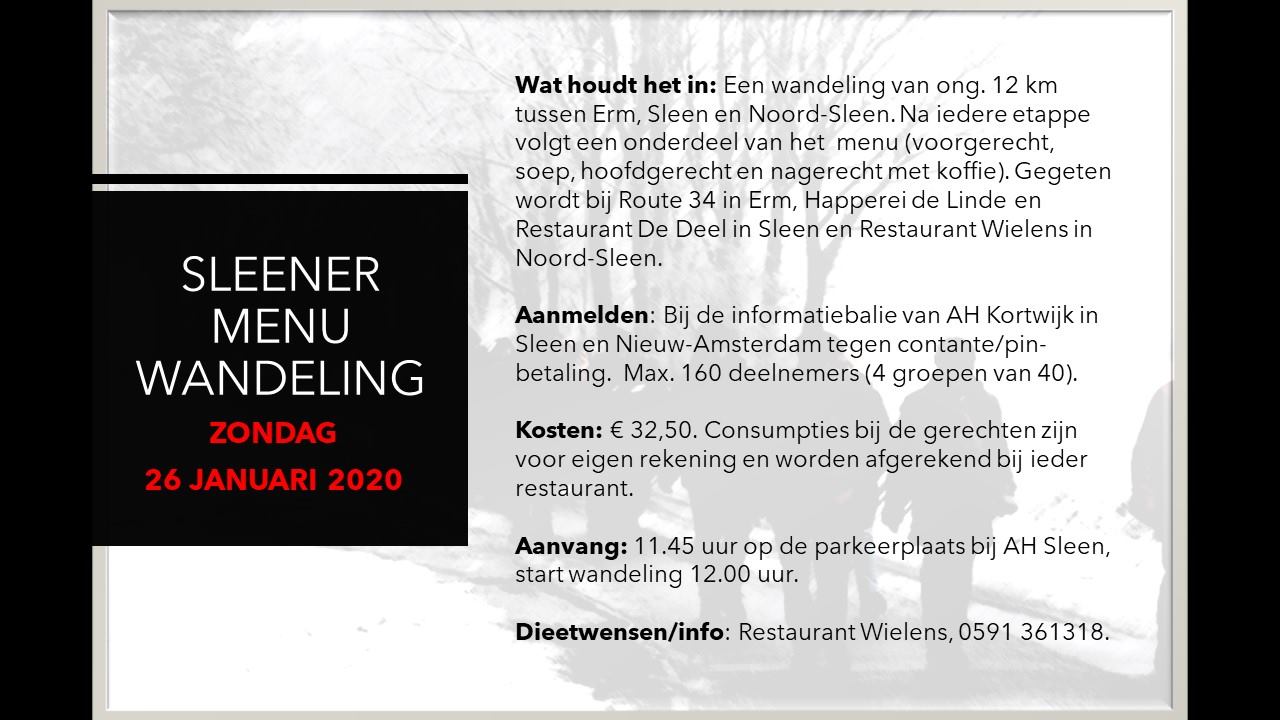 Sleener Menu Wandeling 2020